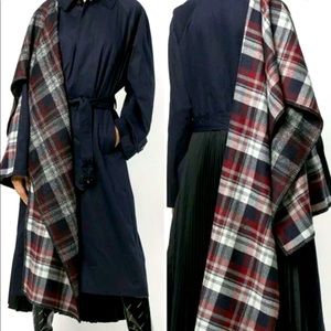 Balenciaga runway trench coat pleated skirt